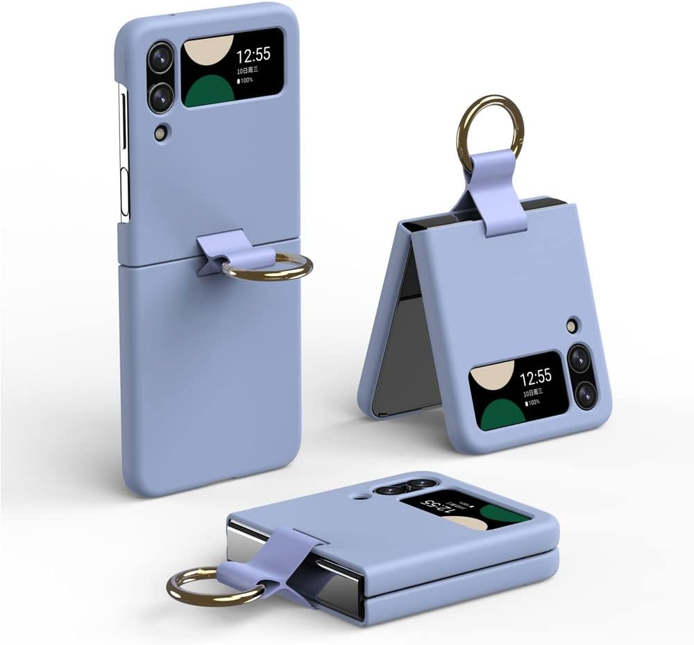 Samsung Galaxy Z Flip 4 Ring Case, Z Flip 4 Case with Stylish Ring Holder / Clip / Stand, Slim Fit, Hard PC Shockproof Matte Case