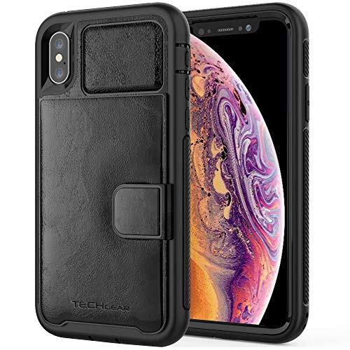 Tough Armoured Wallet 360 ShockProof Case with Card Slots & Stand for Apple iPhone XS Max
