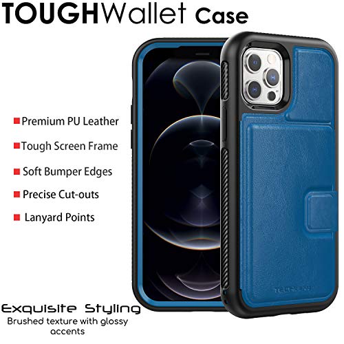 Tough Armoured Wallet 360 ShockProof Case with Card Slots & Stand for Apple iPhone 12, iPhone 12 Pro
