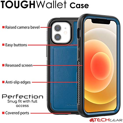 Tough Armoured Wallet 360 ShockProof Case with Card Slots & Stand for Apple iPhone 12 Mini