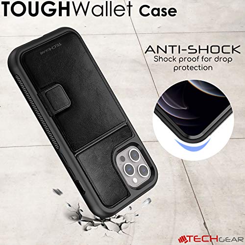 Tough Armoured Wallet 360 ShockProof Case with Card Slots & Stand for Apple iPhone 12 Pro Max