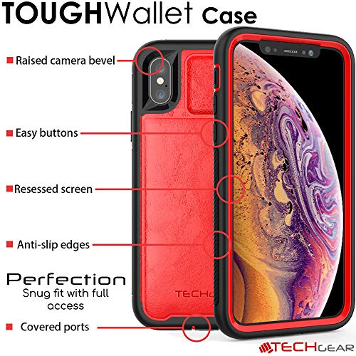 Tough Armoured Wallet 360 ShockProof Case with Card Slots & Stand for Apple iPhone XS Max