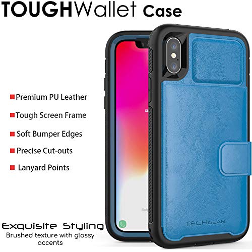 Tough Armoured Wallet 360 ShockProof Case with Card Slots & Stand for Apple iPhone XS Max