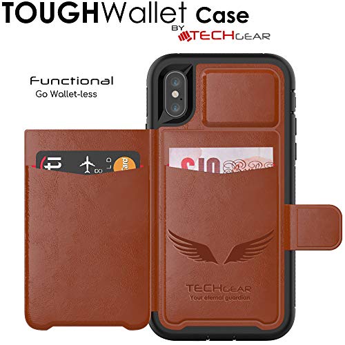 Tough Armoured Wallet 360 ShockProof Case with Card Slots & Stand for Apple iPhone XS Max