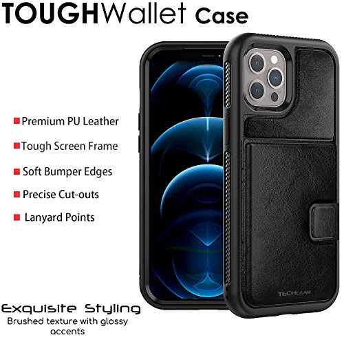 Tough Armoured Wallet 360 ShockProof Case with Card Slots & Stand for Apple iPhone 12 Pro Max