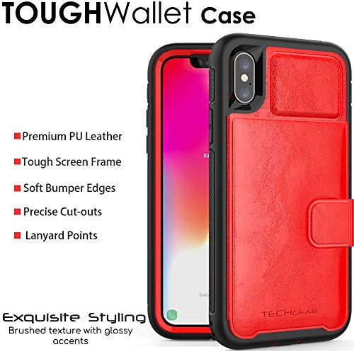 Tough Armoured Wallet 360 ShockProof Case with Card Slots & Stand for Apple iPhone XS Max