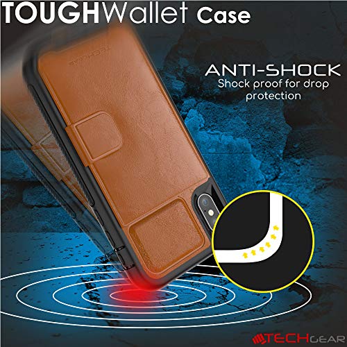 Tough Armoured Wallet 360 ShockProof Case with Card Slots & Stand for Apple iPhone XS Max