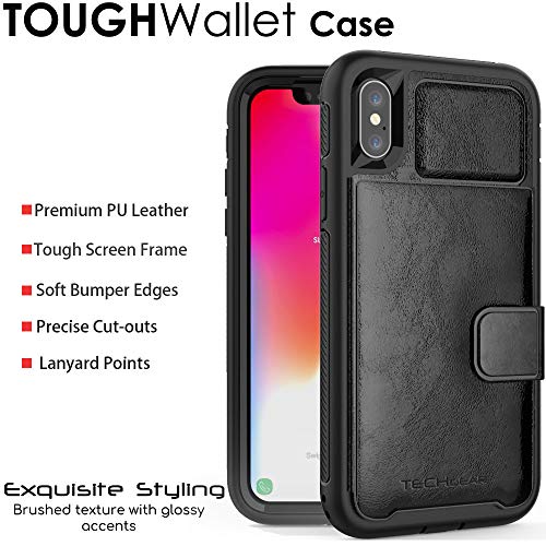 Tough Armoured Wallet 360 ShockProof Case with Card Slots & Stand for Apple iPhone XS Max