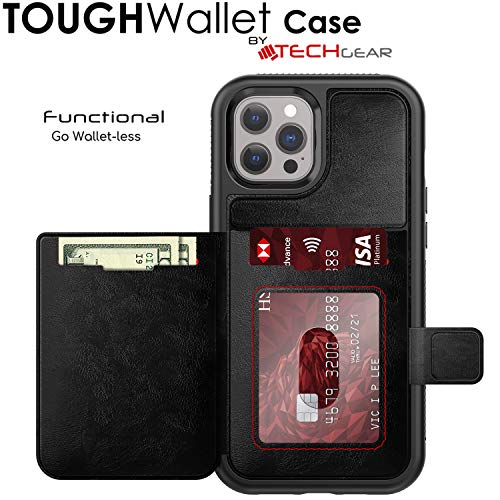 Tough Armoured Wallet 360 ShockProof Case with Card Slots & Stand for Apple iPhone 12 Pro Max