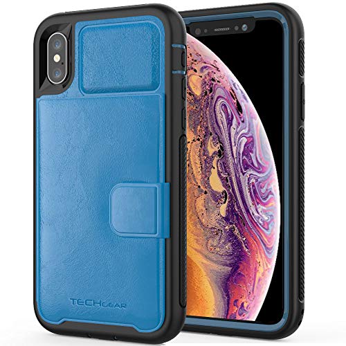 Tough Armoured Wallet 360 ShockProof Case with Card Slots & Stand for Apple iPhone XS Max