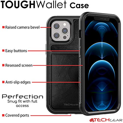 Tough Armoured Wallet 360 ShockProof Case with Card Slots & Stand for Apple iPhone 12 Pro Max