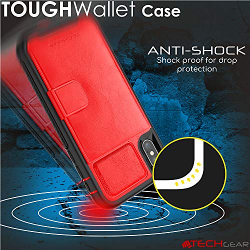 Tough Armoured Wallet 360 ShockProof Case with Card Slots & Stand for Apple iPhone XS Max