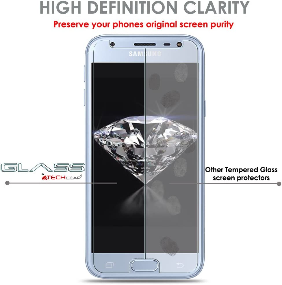 TECHGEAR Screen Protector for Galaxy J3 2017 (SM-J330 Series) - GLASS Edition Genuine Tempered Glass Screen Protector