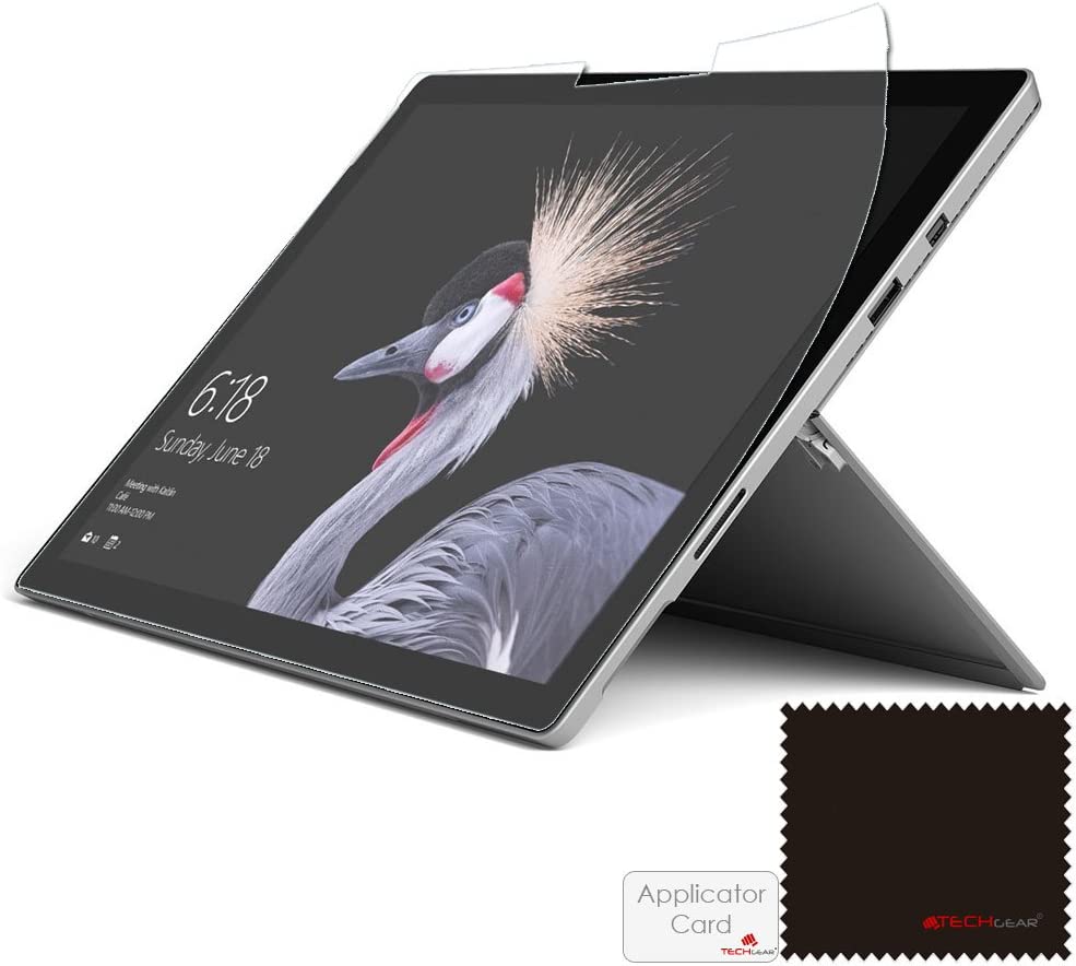TECHGEAR Screen Protector for Microsoft Surface Pro (2017) - Ultra Clear Screen Protector With Screen Cleaning Cloth & Application Card