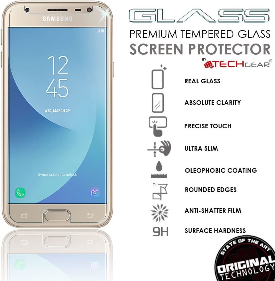 TECHGEAR Screen Protector for Galaxy J5 2017 (SM-J530 Series) - GLASS Edition Genuine Tempered Glass Screen Protector