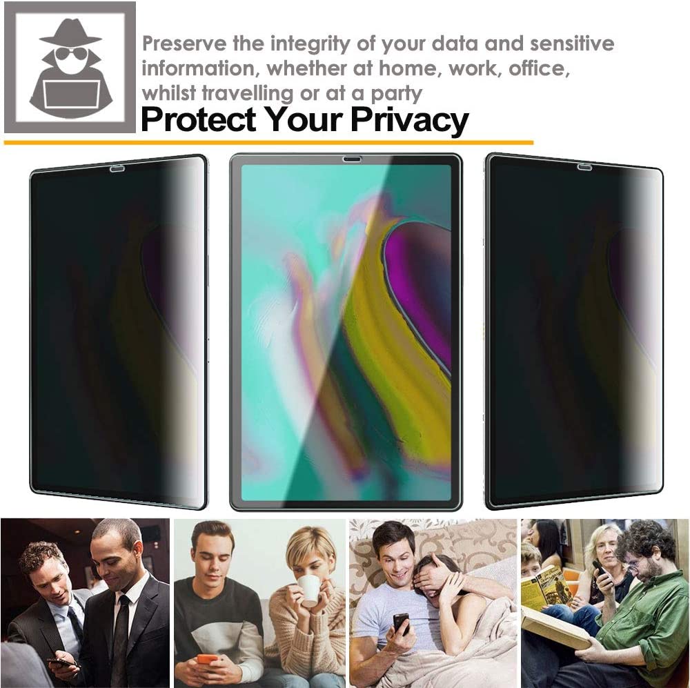 TECHGEAR Anti Spy Screen Protector Compatible for Samsung Galaxy Tab S5e 10.5" (SM-T720 / SM-T725 Series) - PRIVACY Genuine Tempered Glass