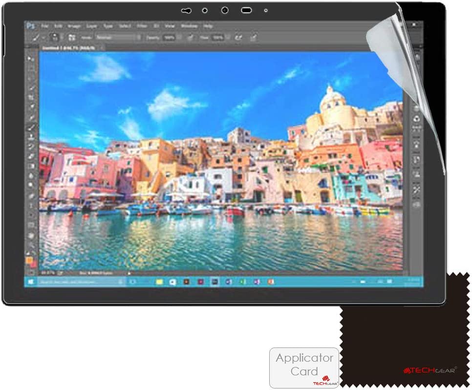 TECHGEAR Screen Protector for Microsoft Surface Pro 7 (12.3 Inch screen) - Ultra Clear Screen Protector With Screen Cleaning Cloth & Application Card