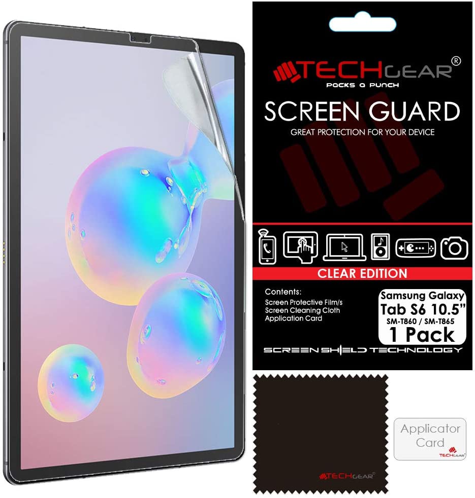 TECHGEAR Galaxy Tab S6 10.5" Screen Protectors (SM-T860 / SM-T865), Ultra CLEAR Screen Protector Designed for Samsung Galaxy Tab S6 10.5"