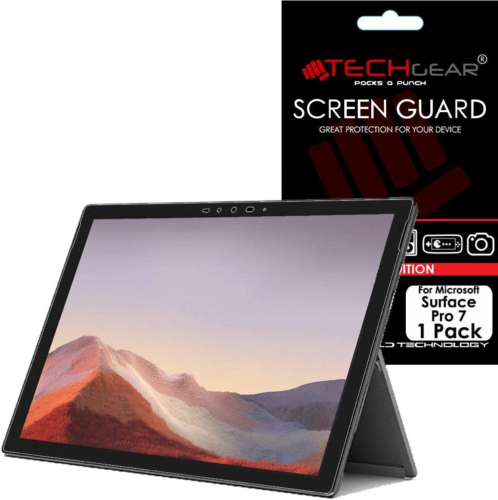 TECHGEAR Screen Protector for Microsoft Surface Pro 7 (12.3 Inch screen) - Ultra Clear Screen Protector With Screen Cleaning Cloth & Application Card