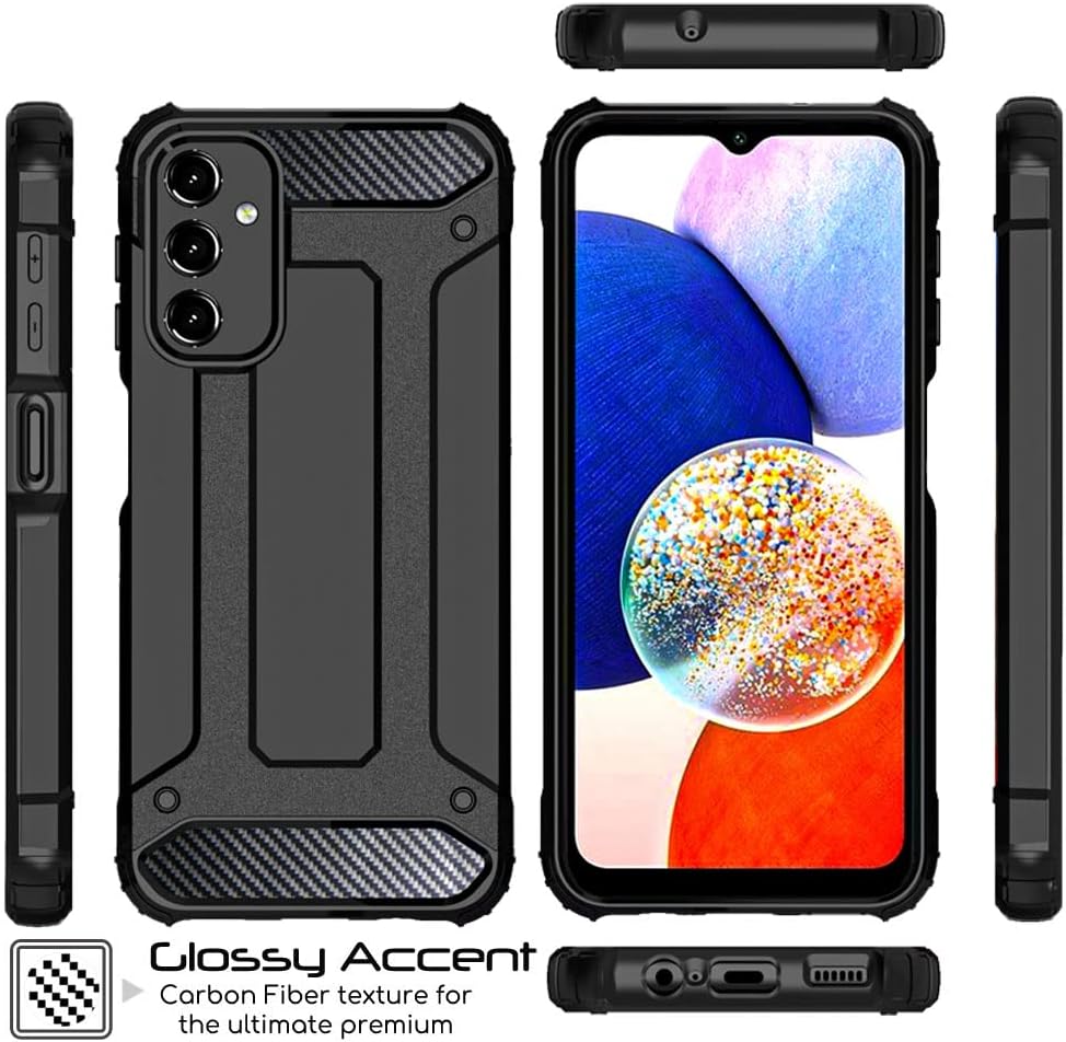 Tough Armoured Case for Samsung Galaxy A14 5G  - ShockProof, Rugged, Sturdy, Heavy Duty Protective Impact Case Cover