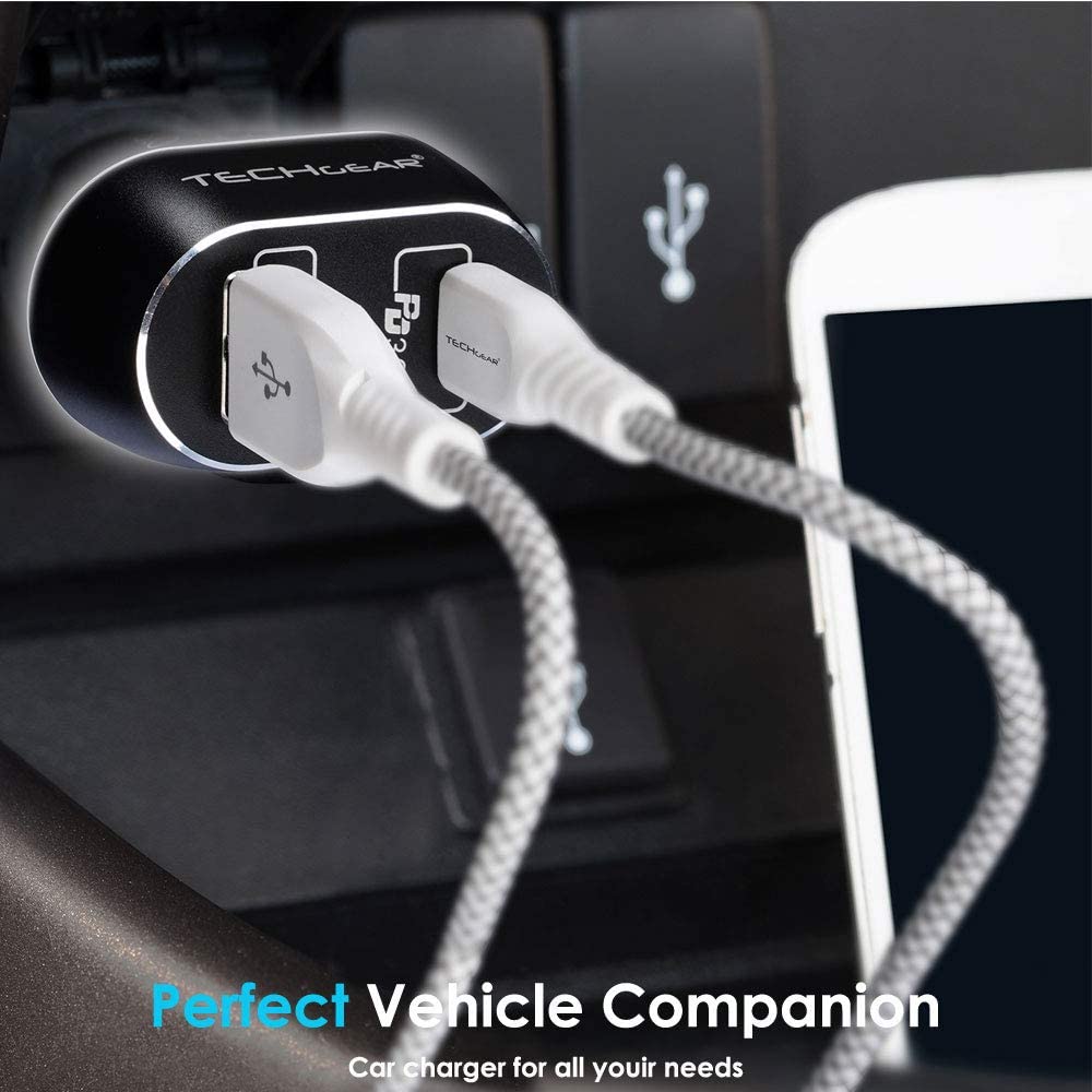 63W 2 Port USB Car Charger with 45W PD & 18W QC 3.0