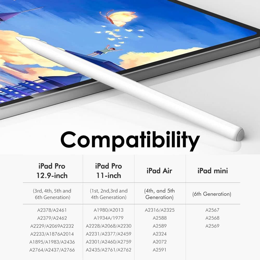 Magnetic Wireless Charge iPad Pencil 2nd Generation - Tilt Sensitivity & Palm Rejection