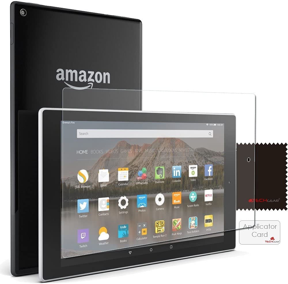 TECHGEAR Screen Protector for Previous Amazon Fire HD 10 2019 (9th / 7th Generation, 2019 / 2017) - Clear Lcd Screen Protectors