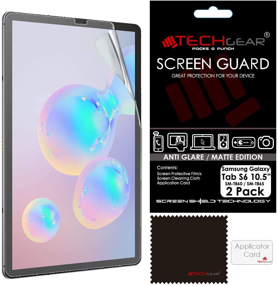 TECHGEAR 2 Pack Galaxy Tab S6 10.5" Anti Glare Screen Protectors (SM-T860 / SM-T865), MATTE Screen Protector Designed for Samsung Galaxy Tab S6 10.5"