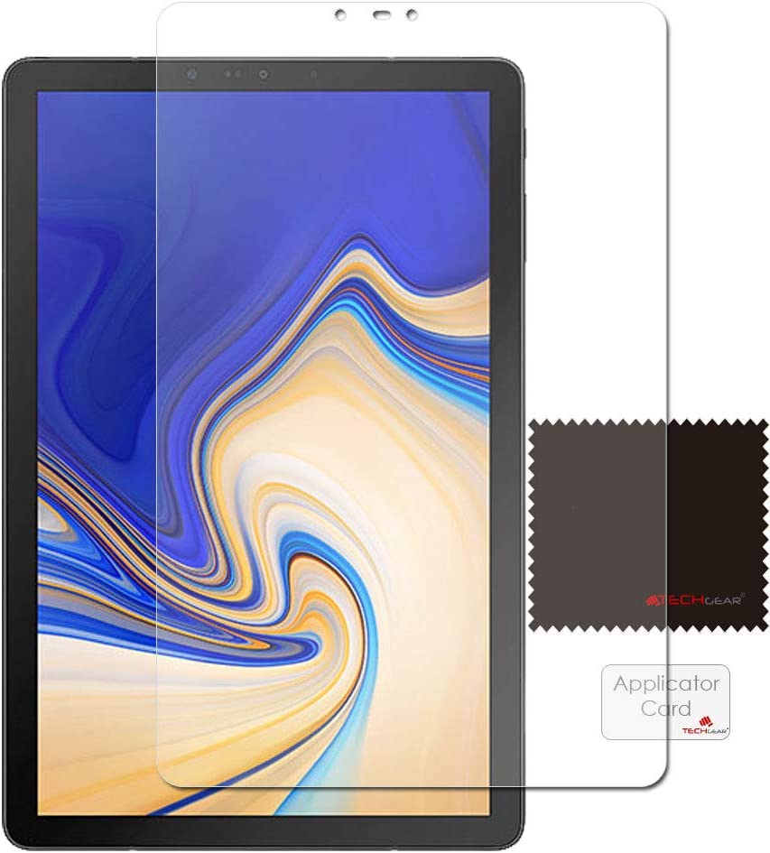 TECHGEAR Screen Protector for Samsung Galaxy Tab S4 10.5 Inch (SM-T830 / SM-T835) - Clear Screen Protector With Screen Cleaning Cloth & Card