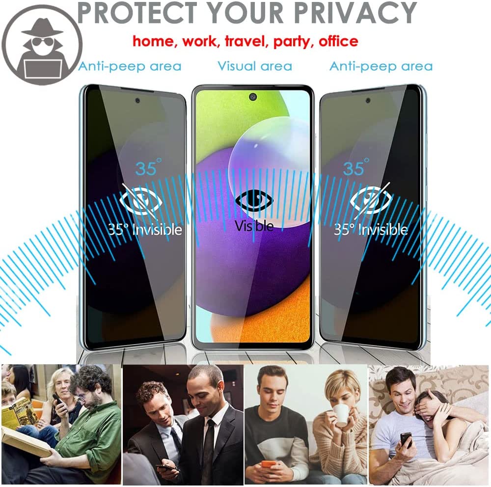 Samsung Galaxy A53 5G / A52 5G / A52s 5G Anti Spy, Privacy 3D Tempered Glass Screen Protectors