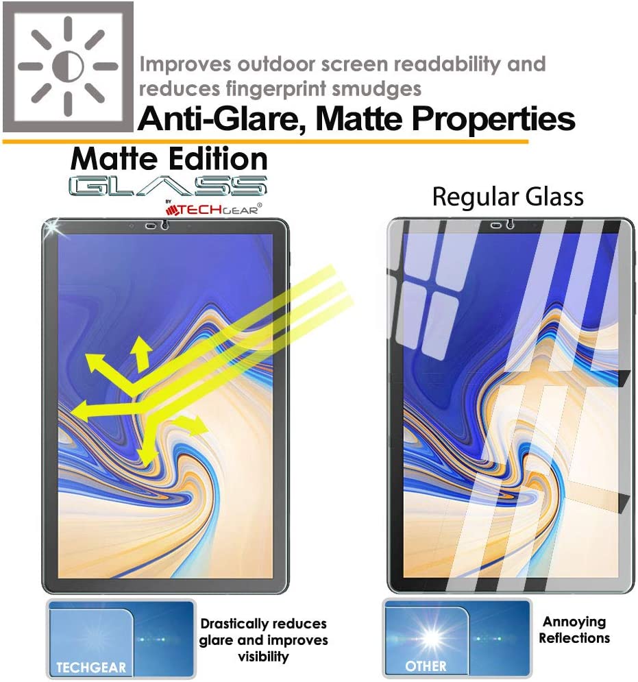 TECHGEAR Anti-Glare Screen Protector Compatible with Samsung Galaxy Tab S4 10.5"(SM-T830 Series) - MATTE Tempered Glass Screen Protector