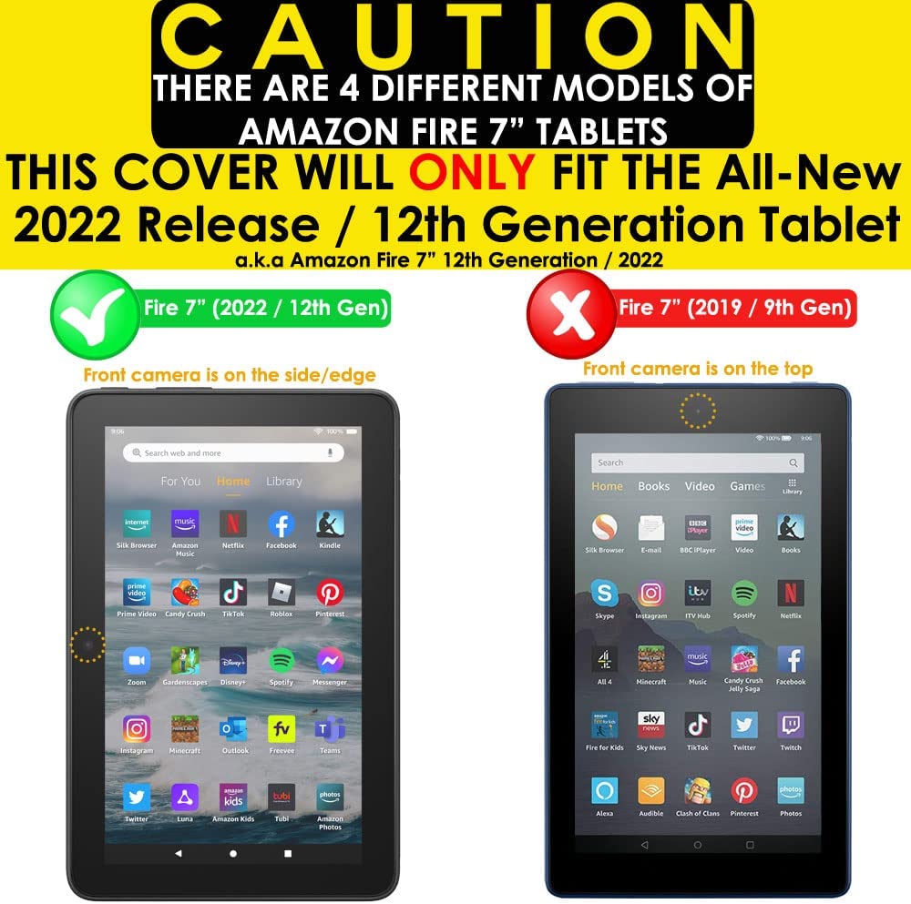 Amazon Fire 7 & Fire Kids Edition 7" (12th Generation / 2022) Clear Film Screen Protectors