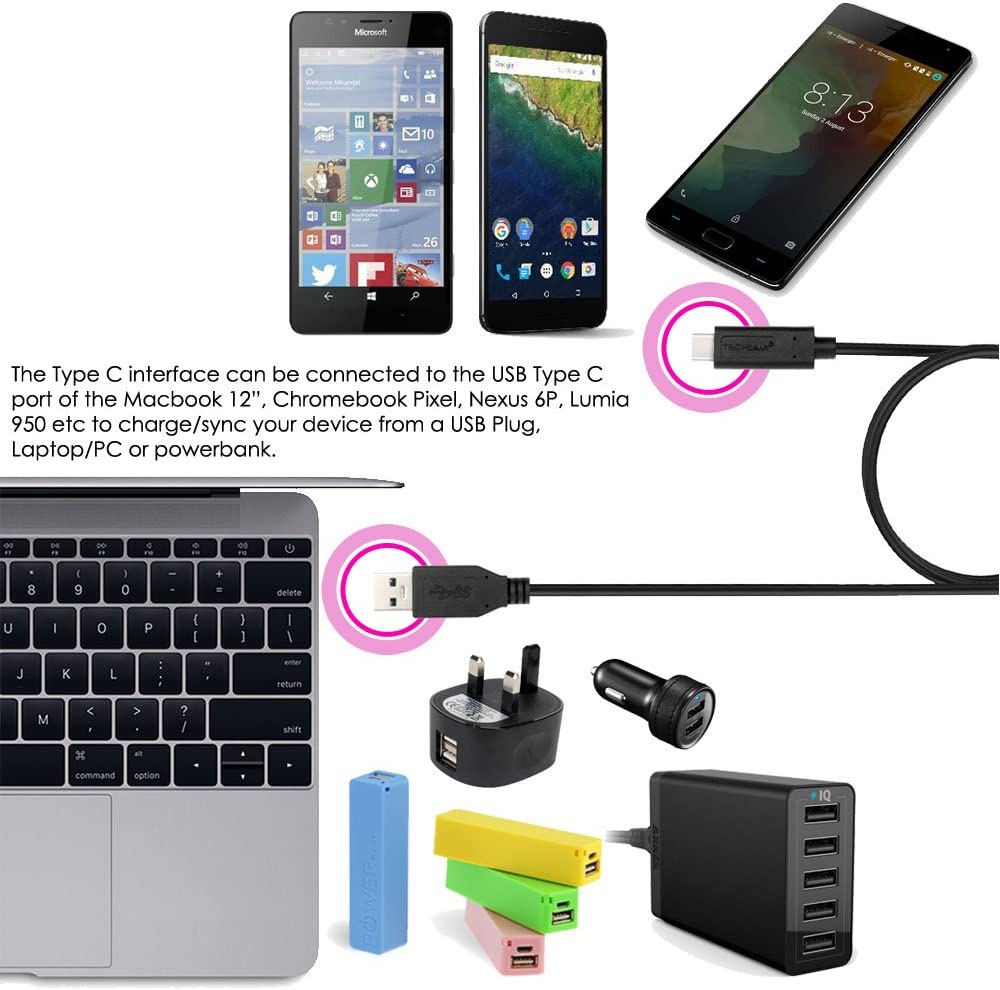 USB Type C Data Sync & Charging Cable Lead