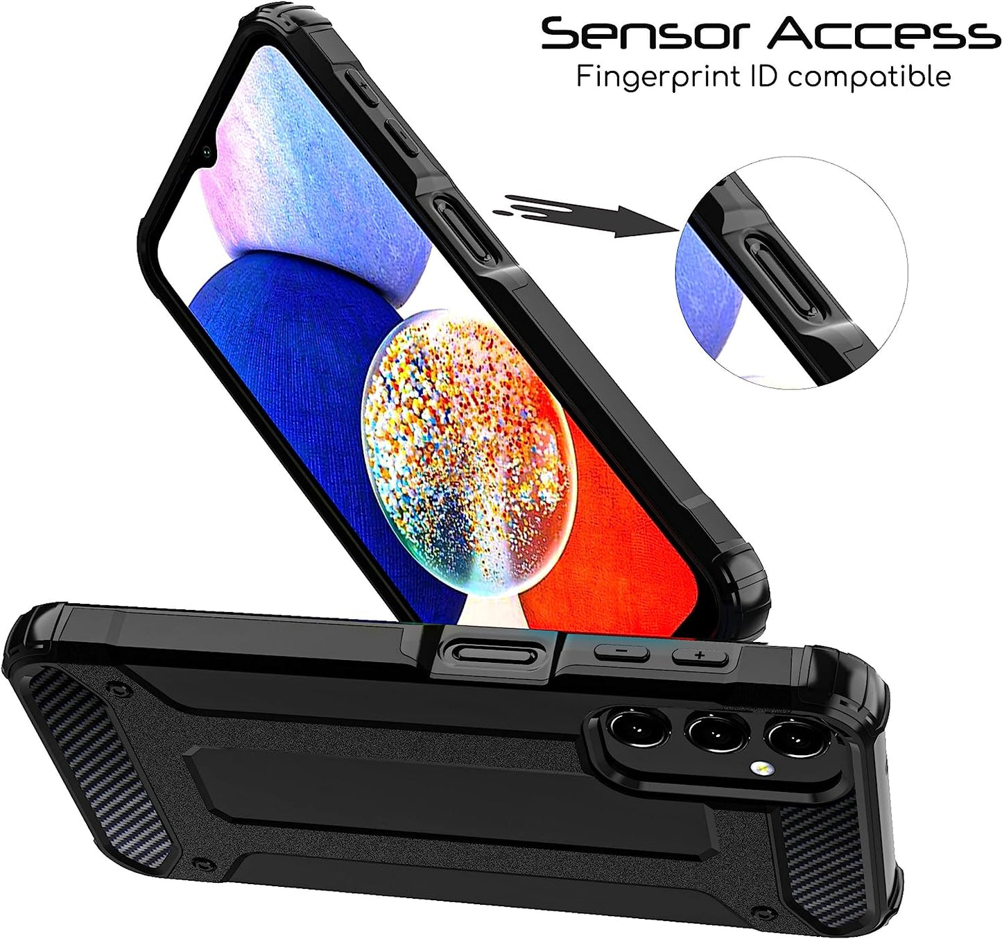 Tough Armoured Case for Samsung Galaxy A14 5G  - ShockProof, Rugged, Sturdy, Heavy Duty Protective Impact Case Cover
