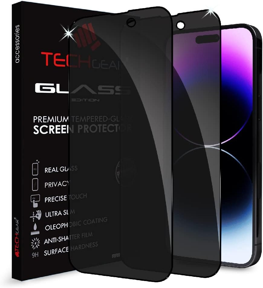 iPhone 14 Pro Max Anti Spy, Privacy Full Coverage 3D Tempered Glass Screen Protectors