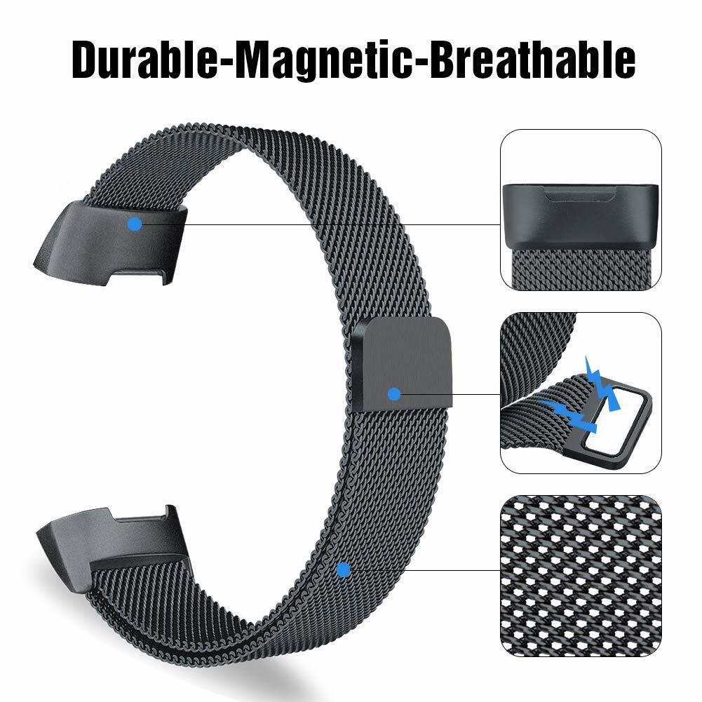 Milanese Stainless Steel Watch Band for Fitbit Charge 4 / 3