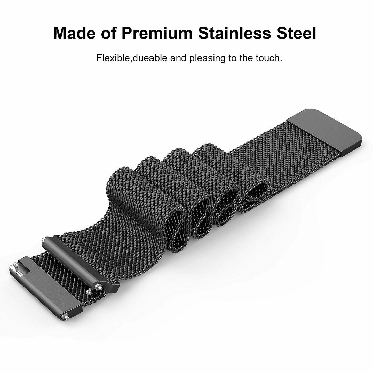Milanese Stainless Steel Watch Band for Fitbit Versa, Versa 2, Versa Lite
