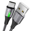 TECHGEAR 60 W USB-A to USB-C Fast Charging Cable with LED Light – 3A QC 3.0, Nylon Braided, 0.3 m | 1 m | 2 m | 3 m | 2 Pack | 3 Pack