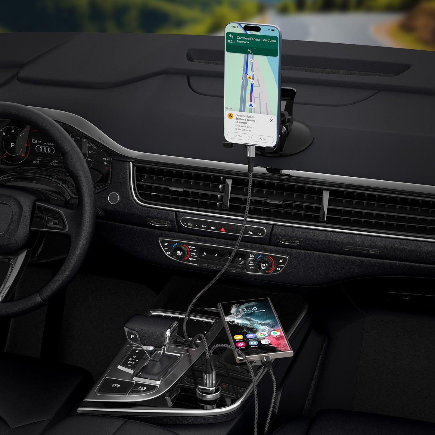 TECHGEAR 38W USB C Car Charger 12V/24V [PD 20W + QC3.0 18W] Dual Port Fast Charging Cigarette Lighter USB Adapter for Mobile, Tablets, Gaming Devices etc