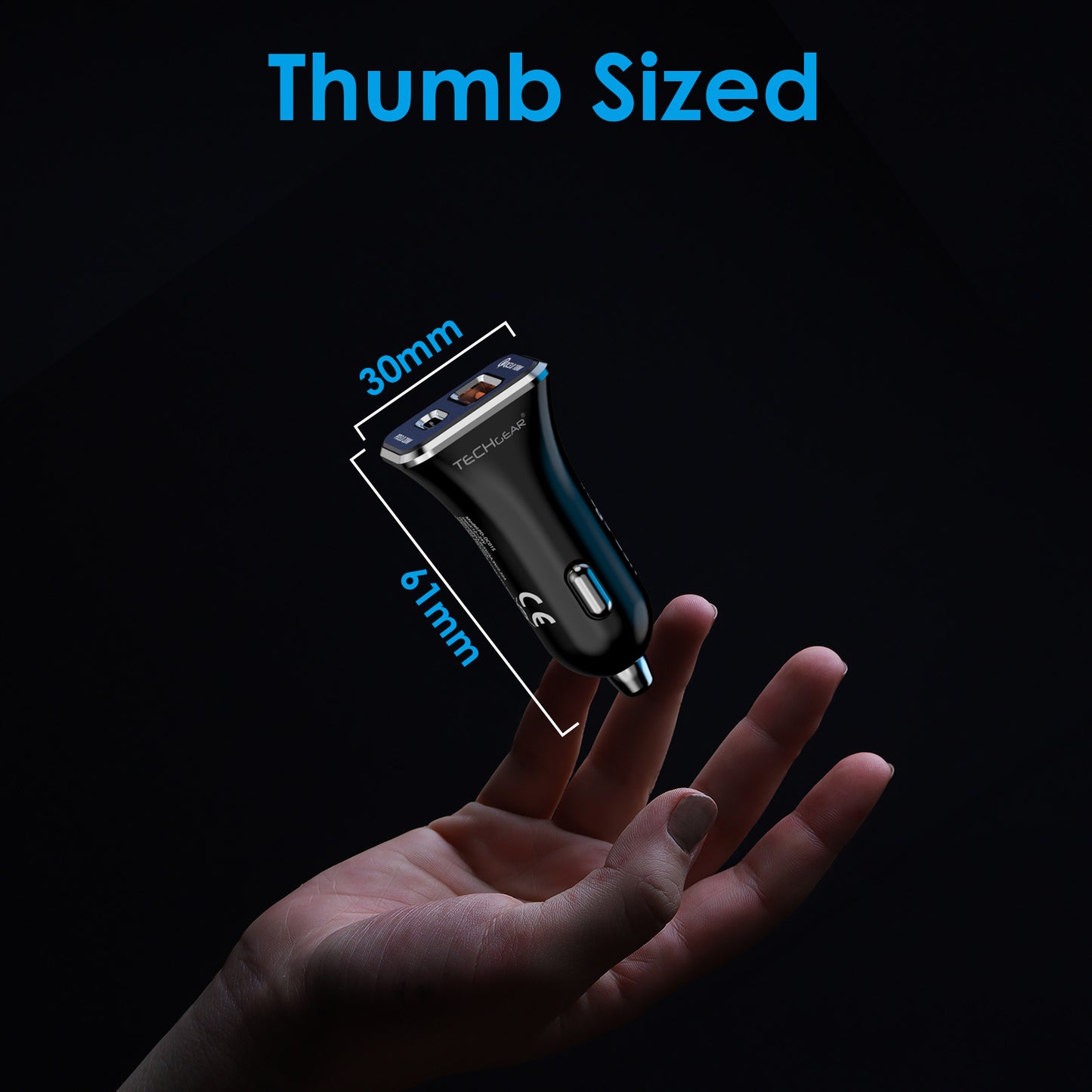 TECHGEAR 38W USB C Car Charger 12V/24V [PD 20W + QC3.0 18W] Dual Port Fast Charging Cigarette Lighter USB Adapter for Mobile, Tablets, Gaming Devices etc