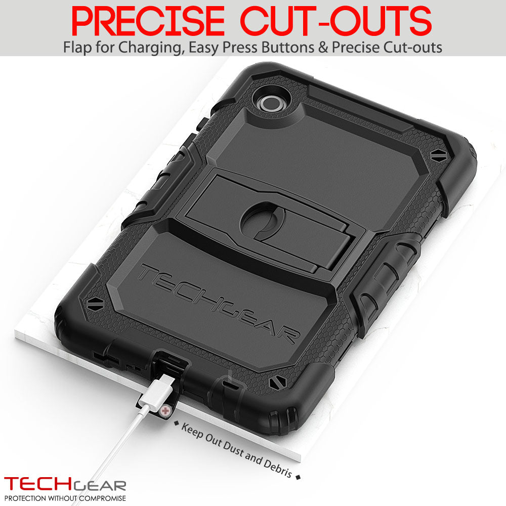 TECHGEAR ArmourSHIELD Case for Samsung Galaxy Tab A11 8.7" (SM-X130/X133/X135) – Tough Rugged Full Body Case with Screen Protector & Kickstand