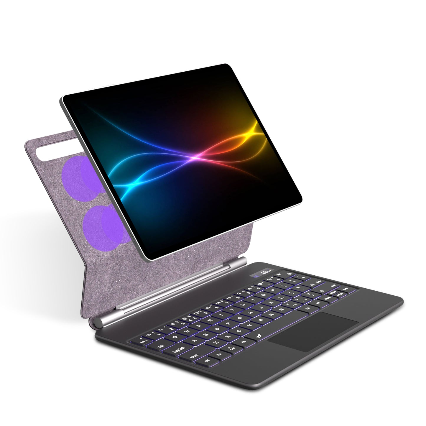 [Magic Keyboard] Magnetic Floating Stand, Precision Multi-Touch Trackpad, 7 Color Backlight, UK QWERTY for Samsung Galaxy Tab S10 Plus, S9 Plus, S9 FE Plus, S8 Plus, S7 Plus, S7 FE 12.4"