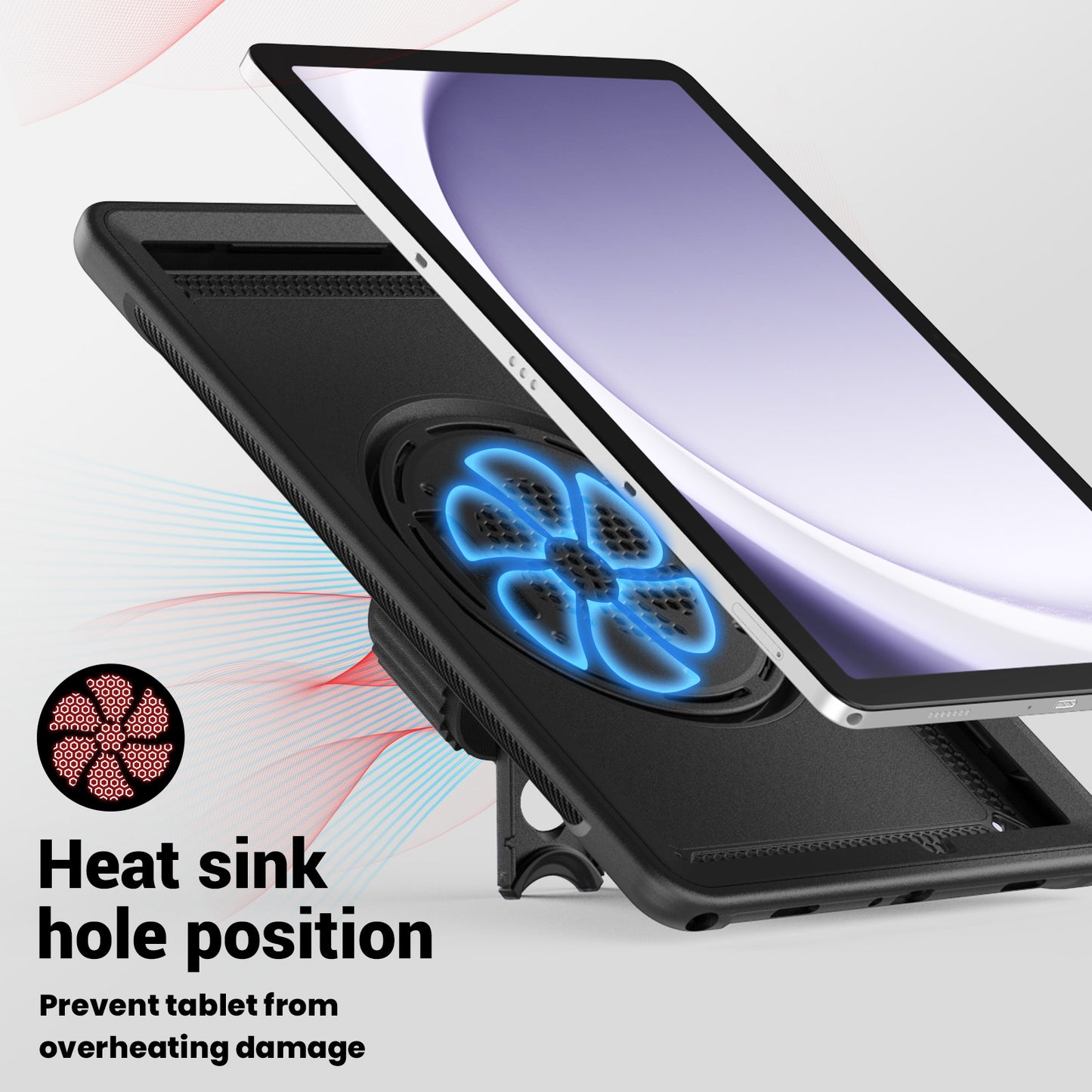 TECHGEAR JOLT Case for Samsung Galaxy Tab A11+ (A11 Plus) 11" (SM-X230 / SM-X236) – Slim Rugged Case with 360° Stand, Hand Strap & Shoulder Strap