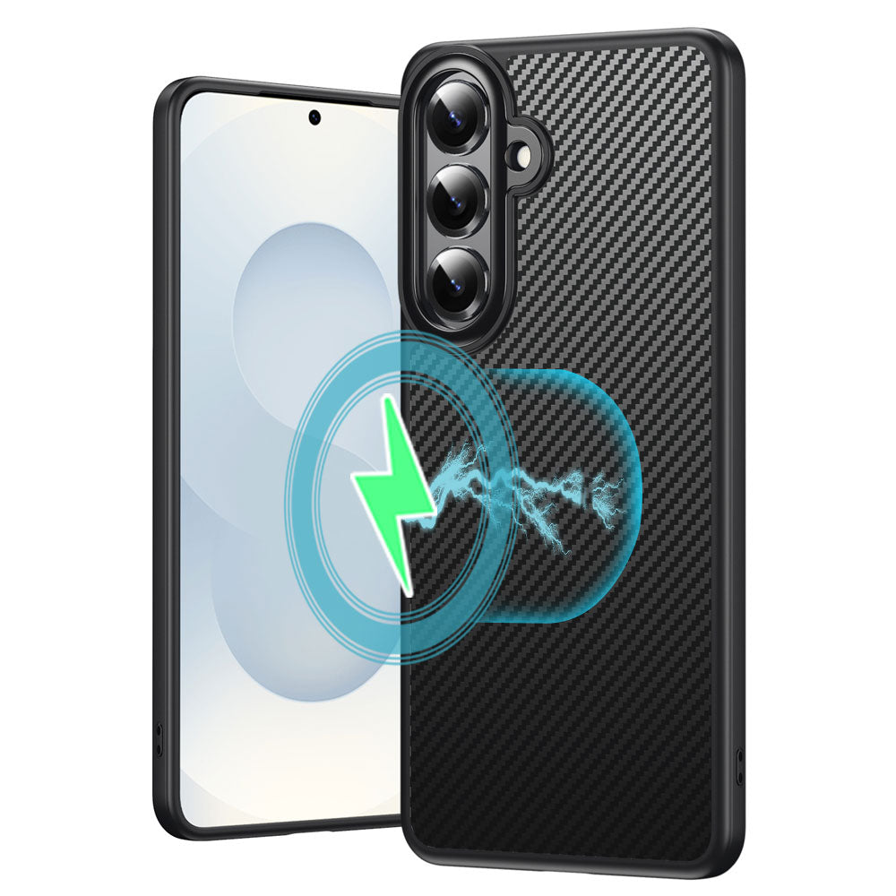 TECHGEAR Carbon Fibre Case for Samsung Galaxy S26 - Magnetic Slim Shockproof Hard Back Cover, Wireless Charging Compatible
