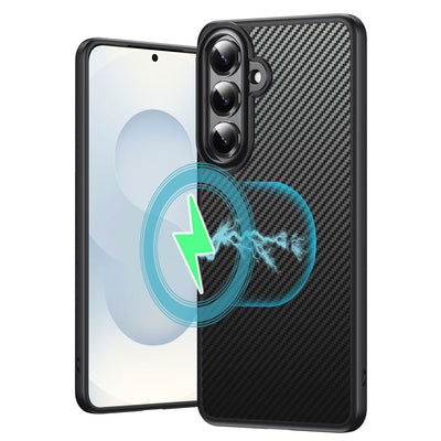 TECHGEAR Carbon Fibre Case for Samsung Galaxy S26 - Magnetic Slim Shockproof Hard Back Cover, Wireless Charging Compatible