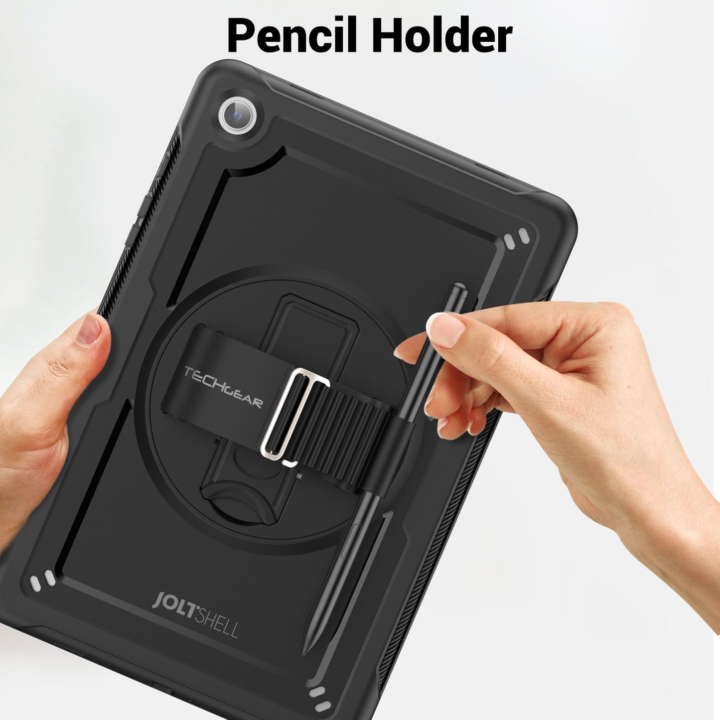 TECHGEAR JOLT Case for Samsung Galaxy Tab A11+ (A11 Plus) 11" (SM-X230 / SM-X236) – Slim Rugged Case with 360° Stand, Hand Strap & Shoulder Strap