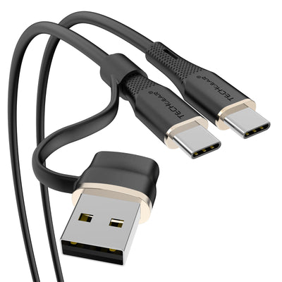 100w Fast charging soft silicone cable with USB-C and USB-A 2in1 connectors 