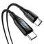 TECHGEAR 100W USB-C to USB-C Fast Charging Cable with LED Power Display – PD3.0 / QC4.0, Nylon Braided, E-Marker Chip, 30cm | 1m | 2m | 3m