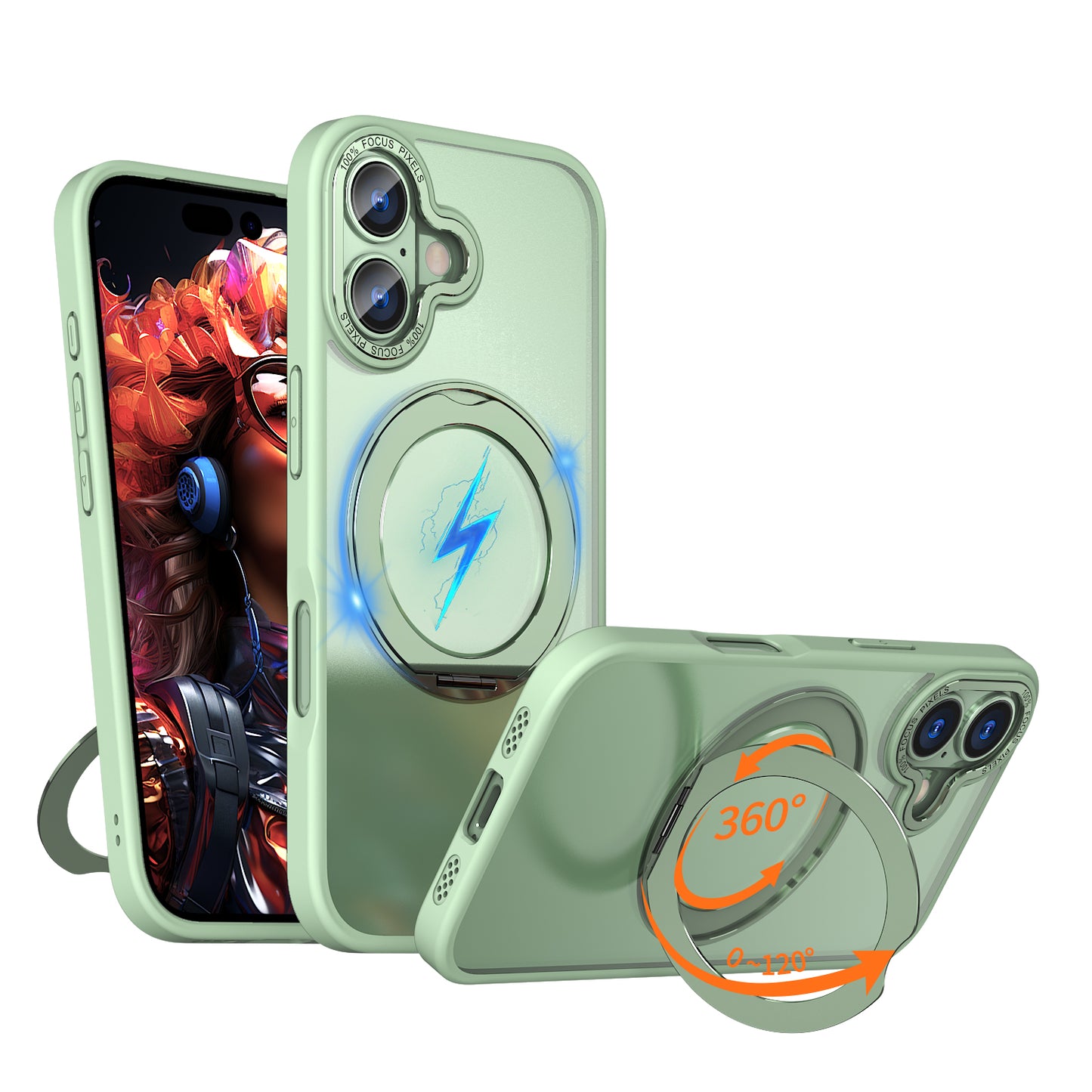 [Magnetic Ring Kickstand] For Apple iPhone 17, Slim, Tough Shockproof Armour, MagSafe Compatible Case with Stand