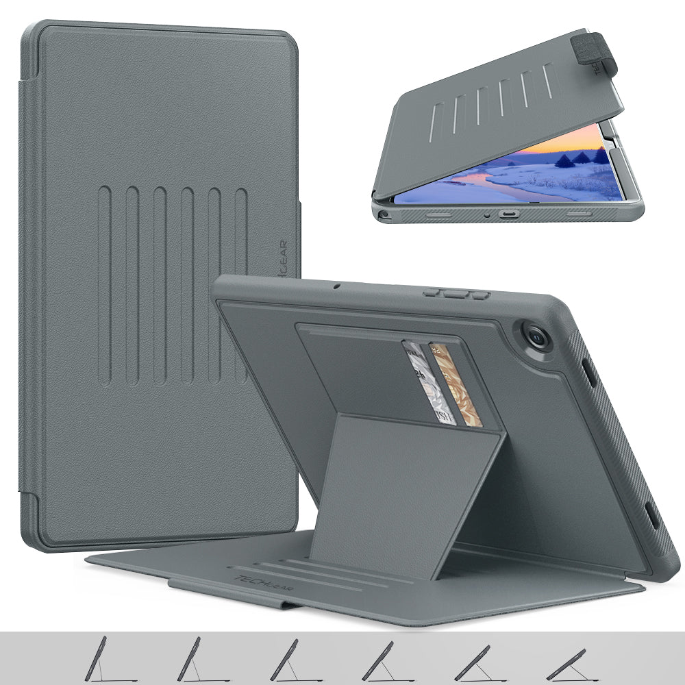 TECHGEAR Enduro Case for Samsung Galaxy Tab A11+ / A11 Plus 11"(SM-X230/X236) – Rugged Magnetic Smart Case with Stand, Card Slot & Trolley Compatible [Auto Sleep/Wake]